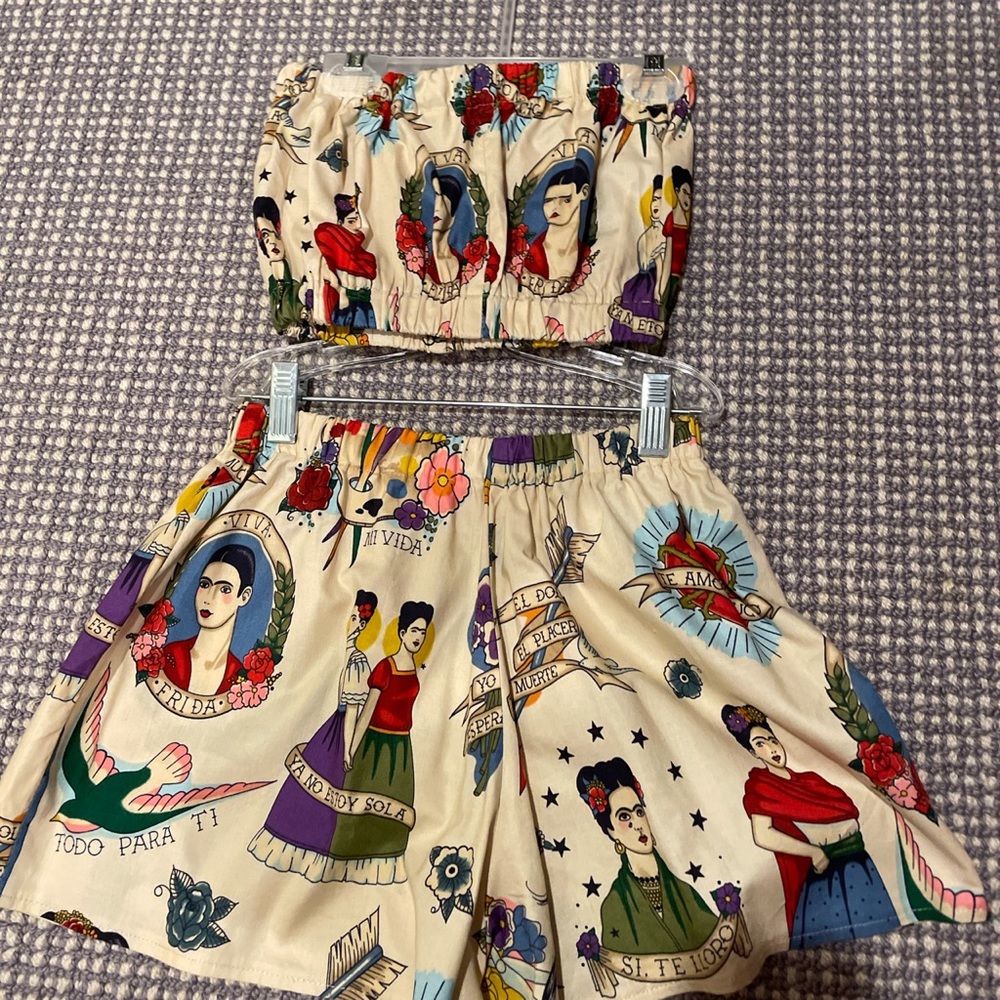 Frida Khalo top and short set